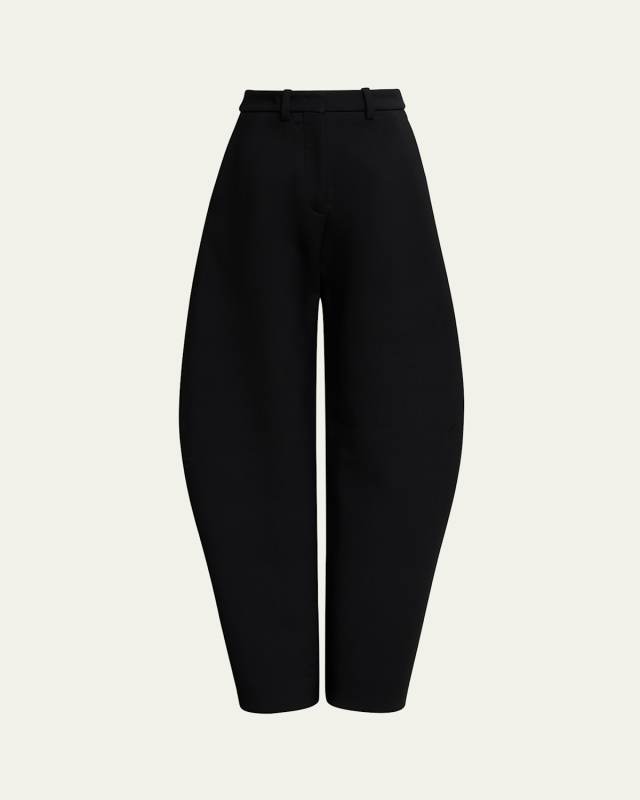 Rounded Leg Wool Trousers